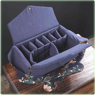 复古风棉麻加厚茶具外带包一壶六杯收纳布袋保护包旅游携带包装盒