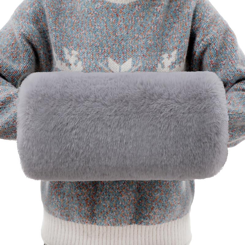 包邮加厚毛绒保暖袖手捂子暖手宝插手筒送中老年人礼物皮质暖宝宝