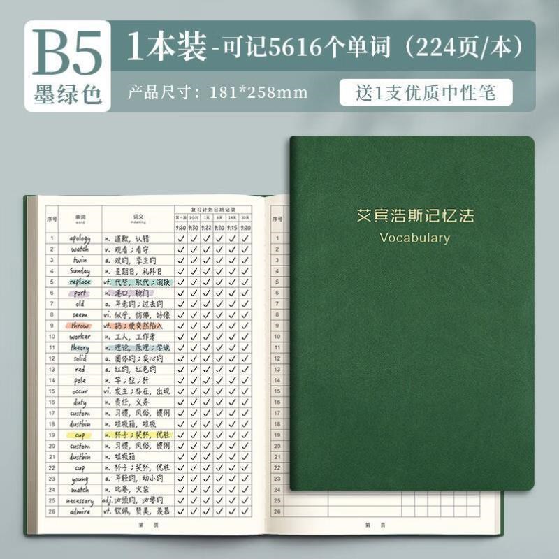 速发单词本艾宾浩斯复习计划表大学生专升本遗忘曲线本英语四级六