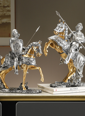 速发创意骑士摆酒中世纪骑士客厅室柜电视柜装饰品办公件高档摆设