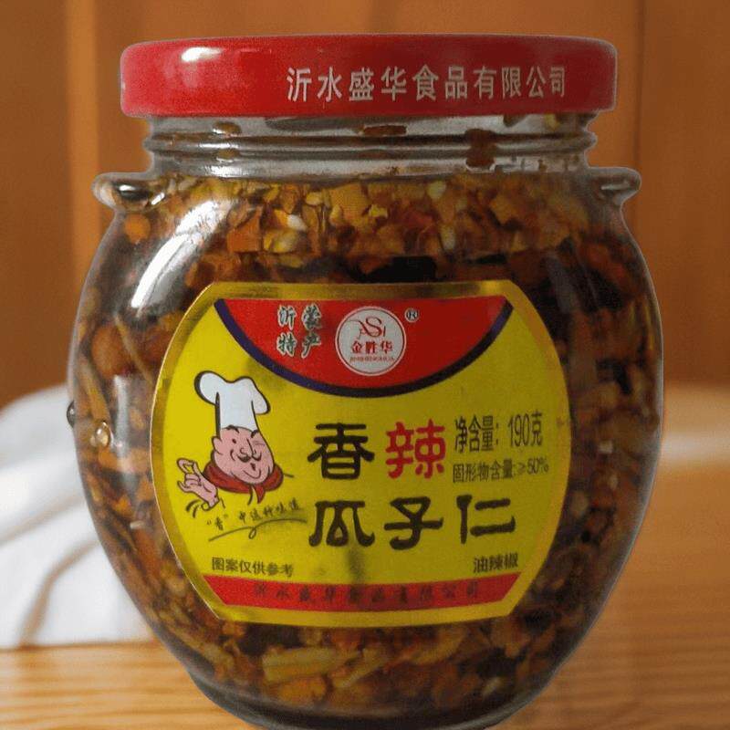 正宗老牌子金胜华香辣瓜子仁190g/瓶油辣椒下饭酱方便即食休闲小