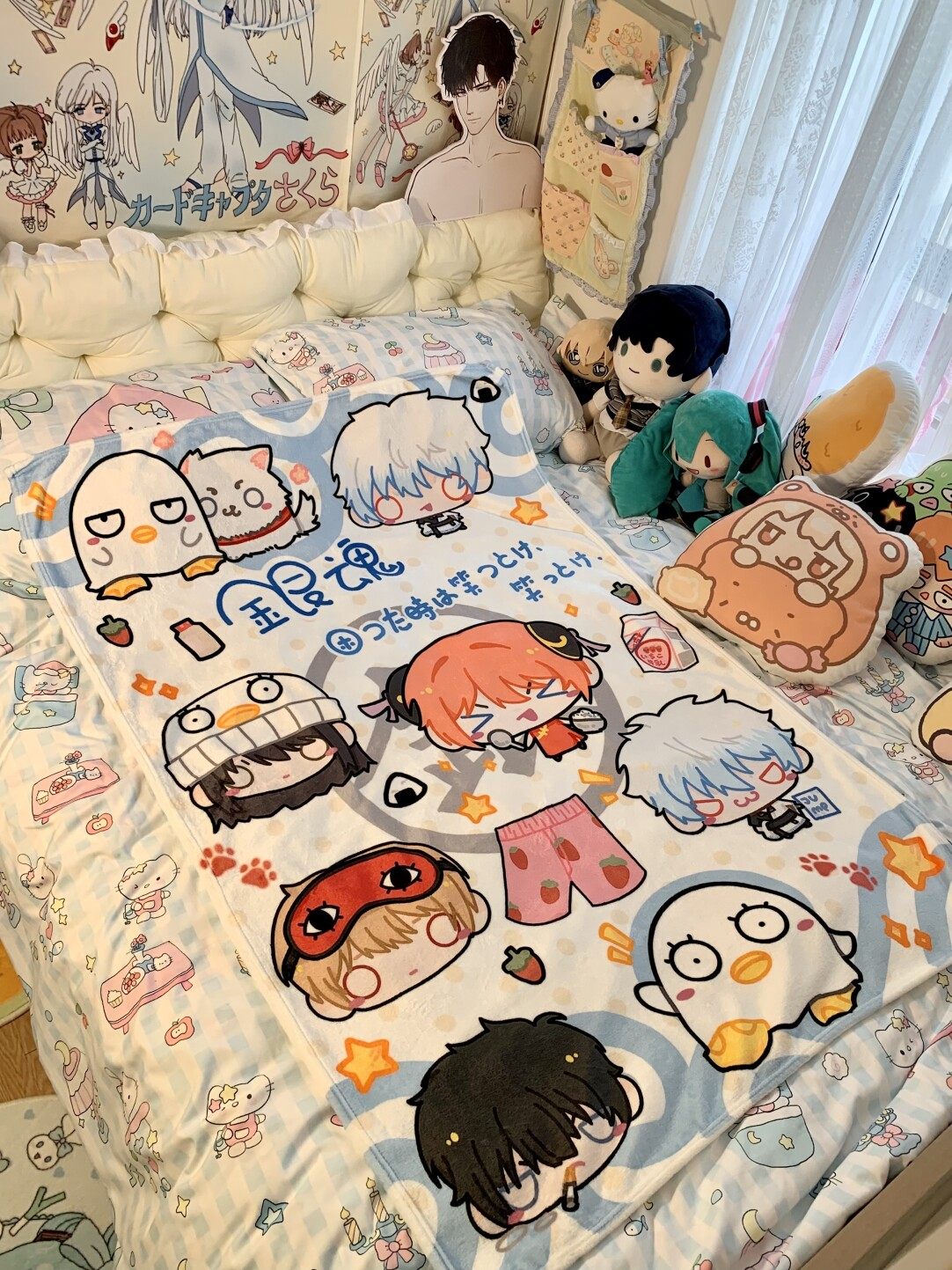 银魂银时可爱毛毯空调毯休闲毯二次元礼物宿舍盖毯