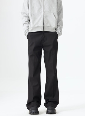 ISTURE美式高街cleanfit微喇西裤男女黑色直筒简约vibe休闲长裤子