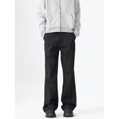 ISTURE美式高街cleanfit微喇西裤男女黑色直筒简约vibe休闲长裤子