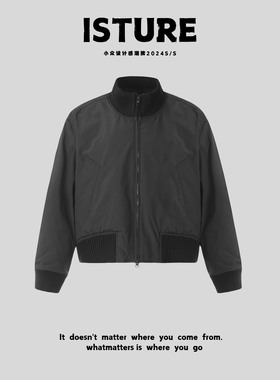 ISTURE美式复古cleanfit短版棉服情侣冬秋冬款高级飞行服夹克外套