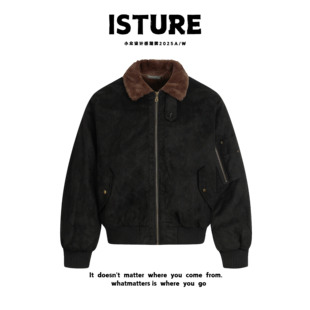 外套 棉服情侣宽松百搭休闲保暖冬季 ISTURE美式 复古巴恩风毛领工装
