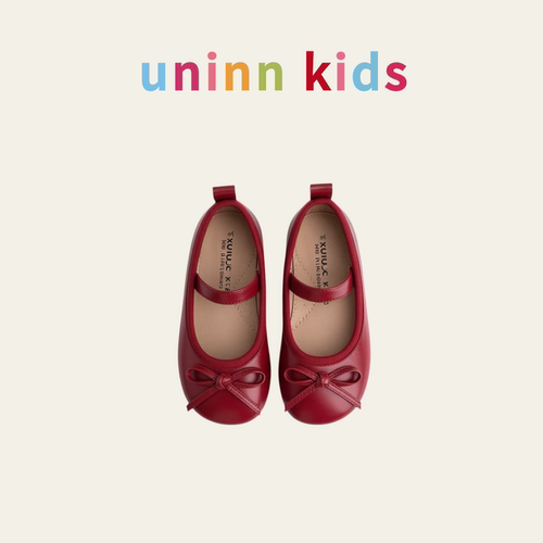 uninn『小红鞋』Red女童公主鞋晚会森系日常玛丽珍亮片