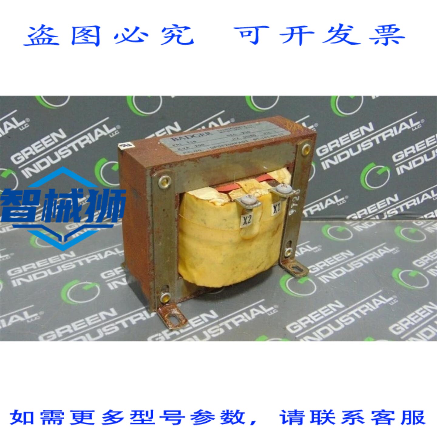 原装供应 Badger 1GPOF20AOT 单相工业控制变压器,200 千伏安