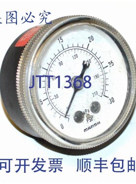 原装供应MARSH 0-30 PSI 0-210 KPA 压力表 1/4 英寸 NPT 式