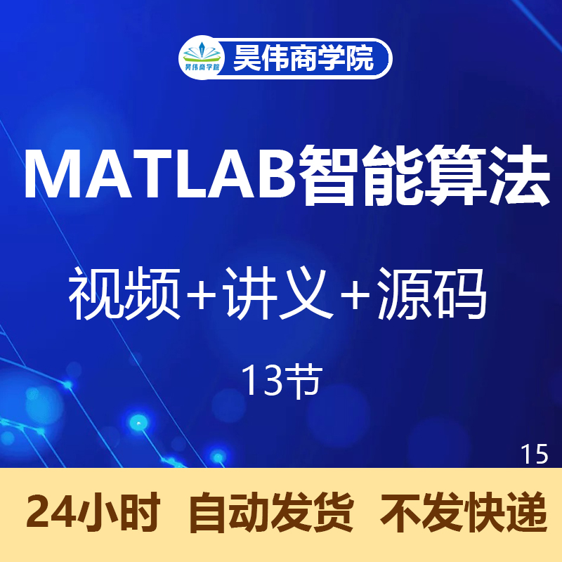 MATLAB智能算法视频教程入门BP神经网络向量机决策树遗传算法