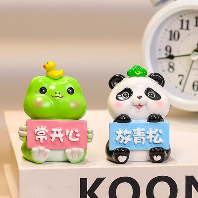 速发莫蕉绿创意萌宠不生气客厅桌面装饰品可爱系电脑桌位旁小摆件