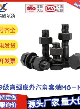 速发12.级高强度外六角螺丝2母螺栓套装M6M8M1-M12M14M16M18M螺00