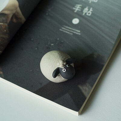 速发清一丨宜兴紫砂绵羊茶宠 手工陶瓷家居萌宠小羊动物摆件桌面