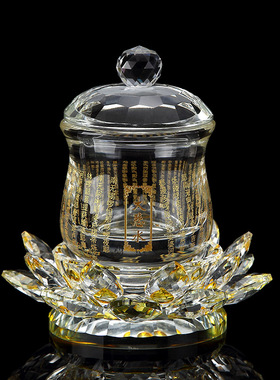 速发透明供晶供杯佛前花悲咒圣水杯仙家用小号佛水杯 荷大贡杯观