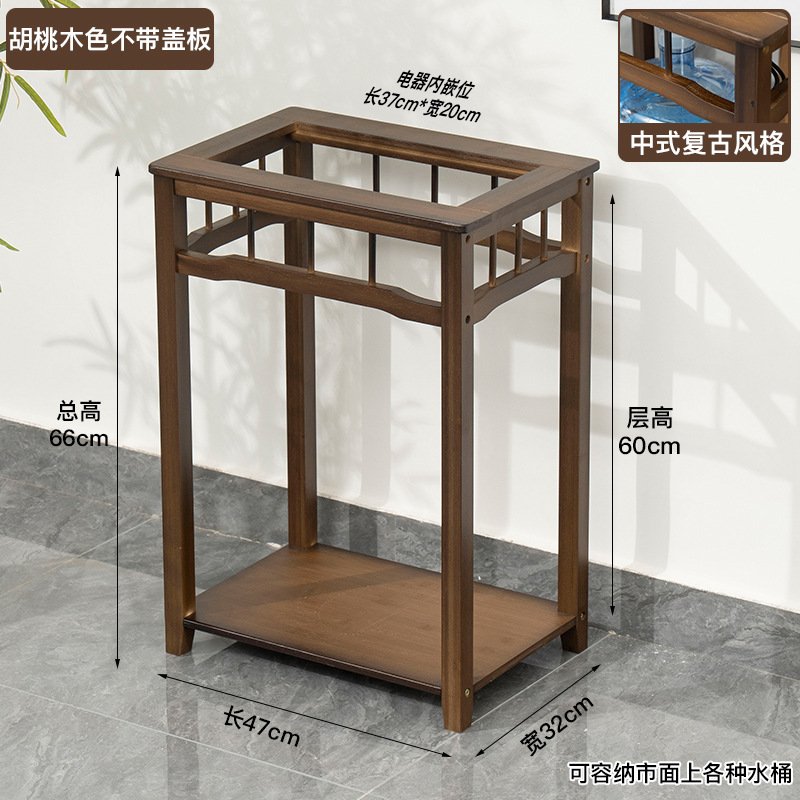 茶桌家用小茶台边柜侧柜实木茶吧茶几烧水壶一体水桶架煮茶水柜子