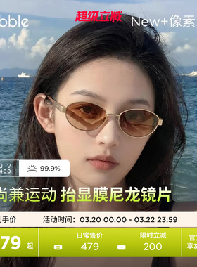 Bubble像素墨镜复古窄框墨镜老钱