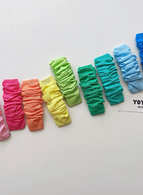 【大号8cm】糖果色一字夹褶皱布BB夹侧边夹发夹碎发刘海发卡发饰