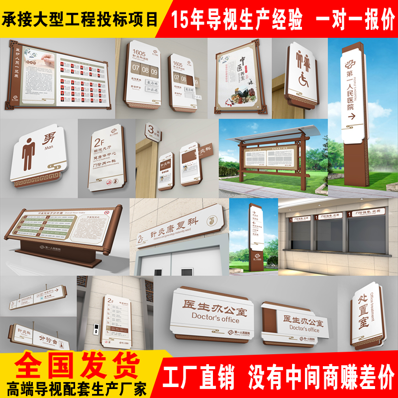 中医院导视牌户外导示室外指引路牌楼层导引指示牌室内大厅索引台