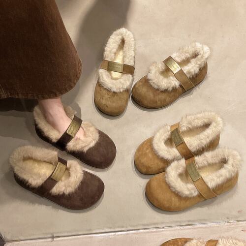5cm【金标勃肯】内增高勃肯鞋冬季加绒保暖雪地棉鞋一脚蹬63