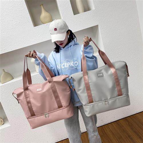 摺叠收纳旅行健身包易收纳包放在行李箱上的轻便短途洋派袋子