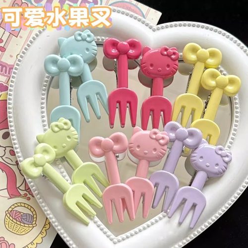 Hellokitty水果叉子ins可爱叉子