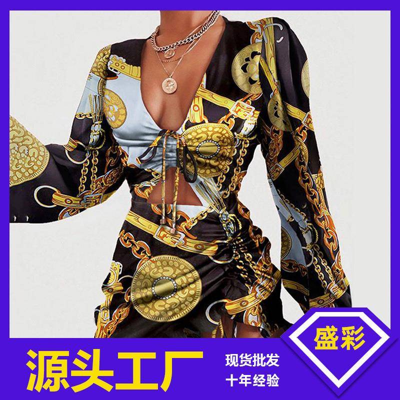 dress mini new women winter for dress sexy chain autumn