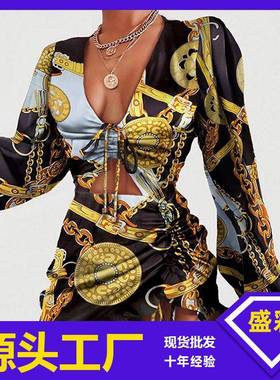 dress mini new women winter for dress sexy chain autumn