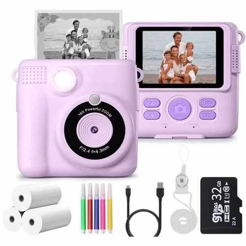 适用Instant Print Camera for Kids Mini Polaroid Camera Therm
