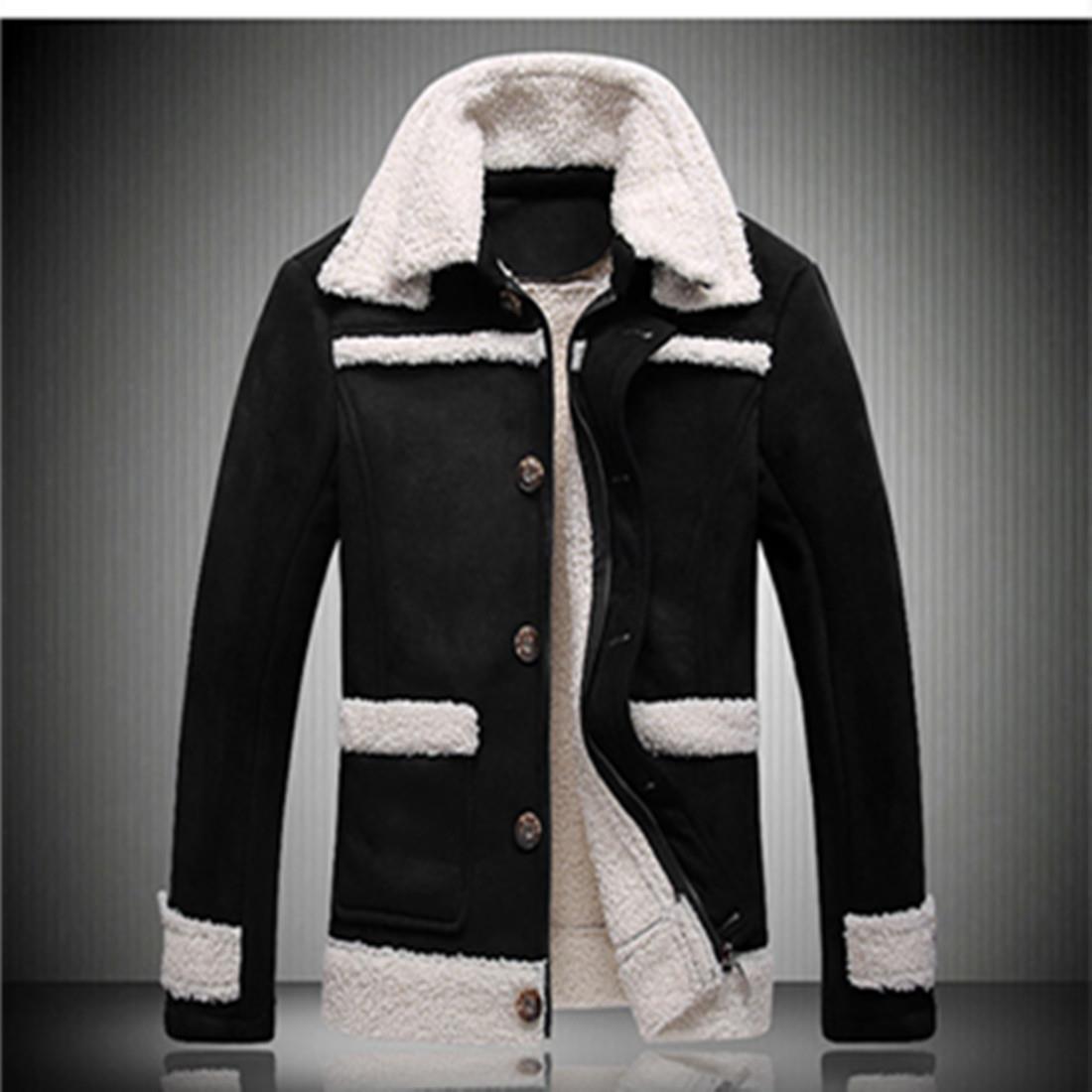 Fur Zipper Top Warm Jacket Thickened Faux Fur Mens Coat