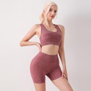 Two piece Vest Seamless Fitness Wear Shorts Womens Yoga