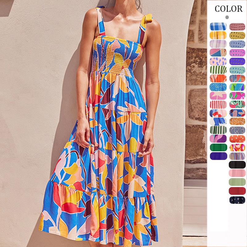 Womens Commuter Sleeveless Hot Girl Long Suspender Dress