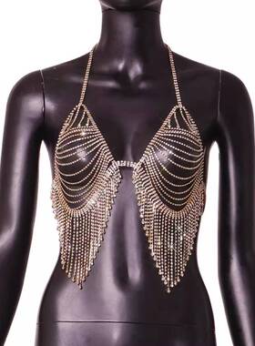 chain nightclub exaggerated chest process diamond Sexy