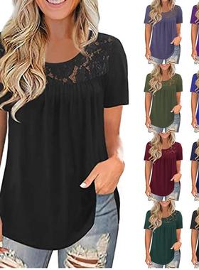 size decorative clothes comfortable summer color solid tees