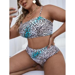two leopard piece size bikini swimsuit large dot