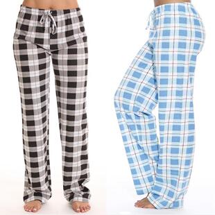 home plaid casual trousers womens Womens loose classic