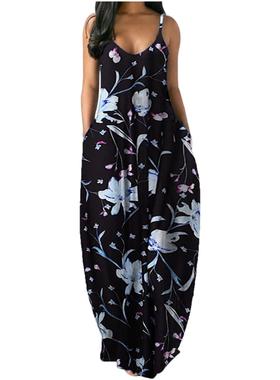 wear beach skirt suspender women summer dress print map