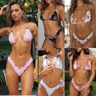 women sexy pregnant high floral bikini women swimsuit