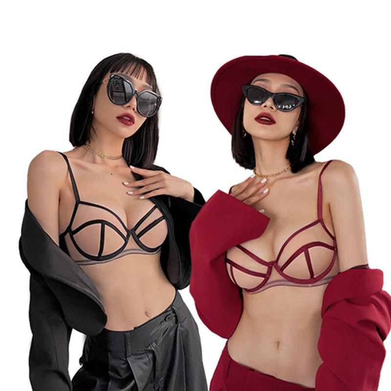 mesh bra underwire underwear classic contrast soft set Sexy