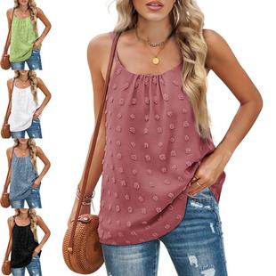 Camisole Top Adjustable Sleeveless Neck Ladies Pom for