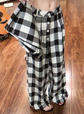 蒜尼尼格纹/改版阔腿直筒西装裤型整个夏天实穿主义25328