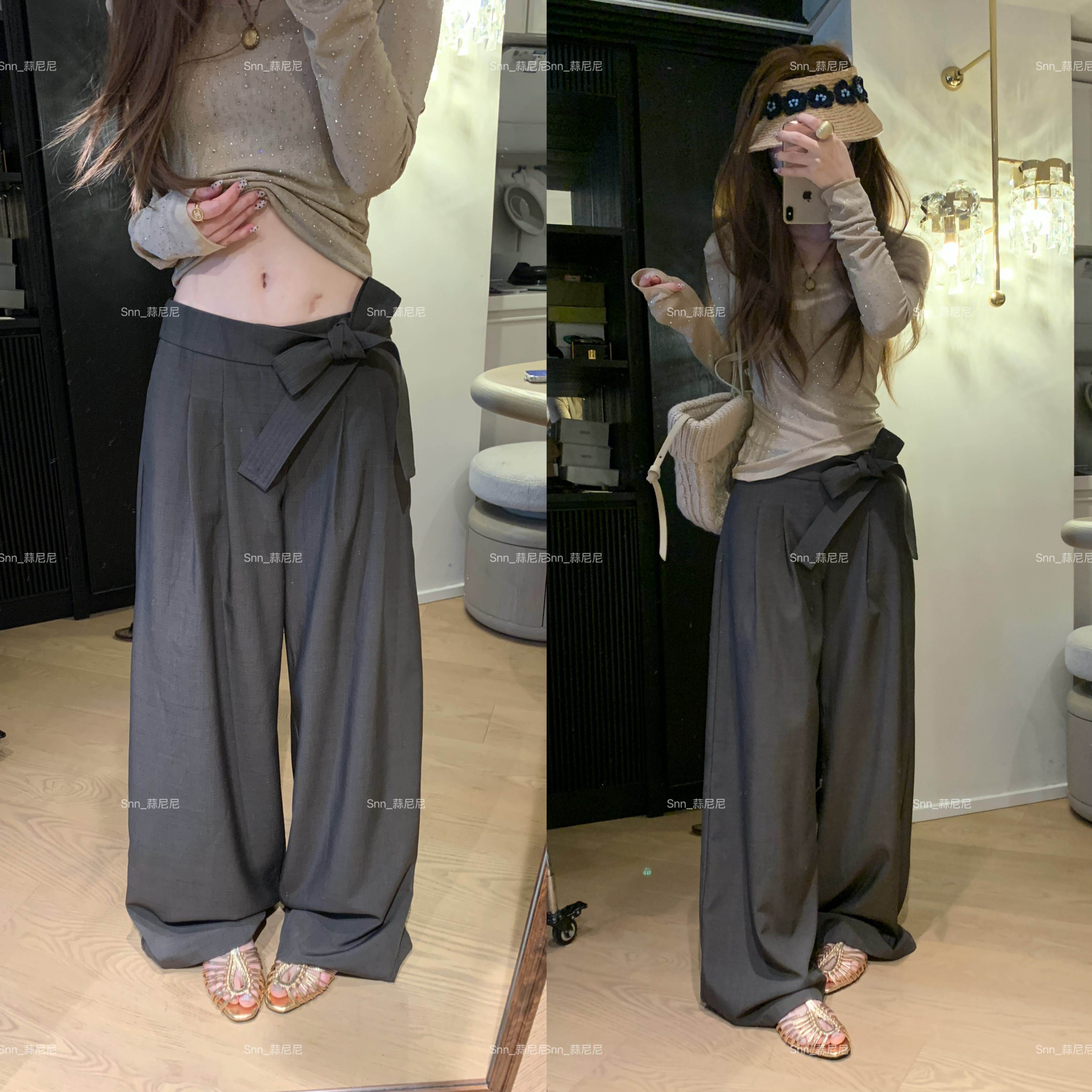 蒜尼尼【权威版型】西装蝴蝶结阔腿裤质感在线真的太板正了2310