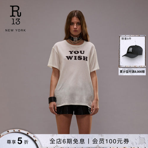 R13个性手工印花圆领T恤