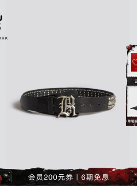 【明星同款】R13 中性做复古铆钉腰带休闲皮带