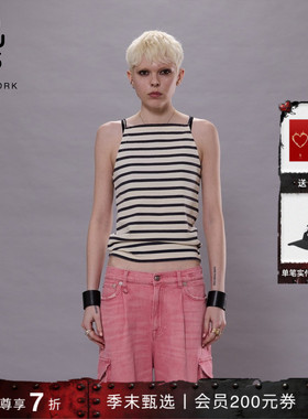 【明星同款】R13 经典黑白条纹上衣修身吊带背心
