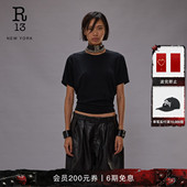 R13 T恤 斜接缝圆领短袖 明星同款 简约纯色打底衫