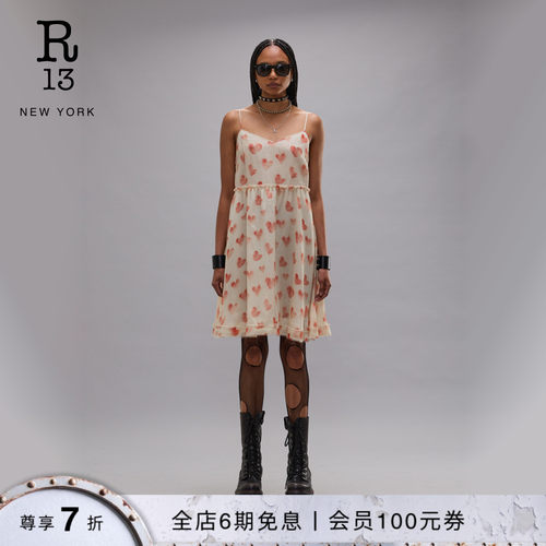 R13桑蚕丝吊带连衣裙