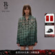 宽松轻薄褶皱慵懒风渐变格纹衬衫 R13 明星同款
