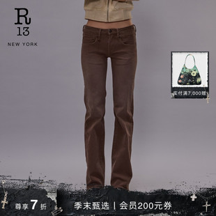 明星同款 FLARE R13 BOY 低腰微喇磨损牛仔裤 2025秋冬系列