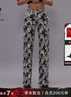 【季末甄选】R13 明星同款CHARLOTTE 直筒微喇印花牛仔裤
