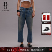 中腰直筒复古做旧靛蓝水洗牛仔裤 R13 季 末甄选